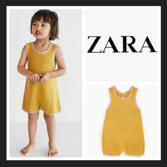 Zara Other - Zara Crochet Knit 2-Toned Playsuit